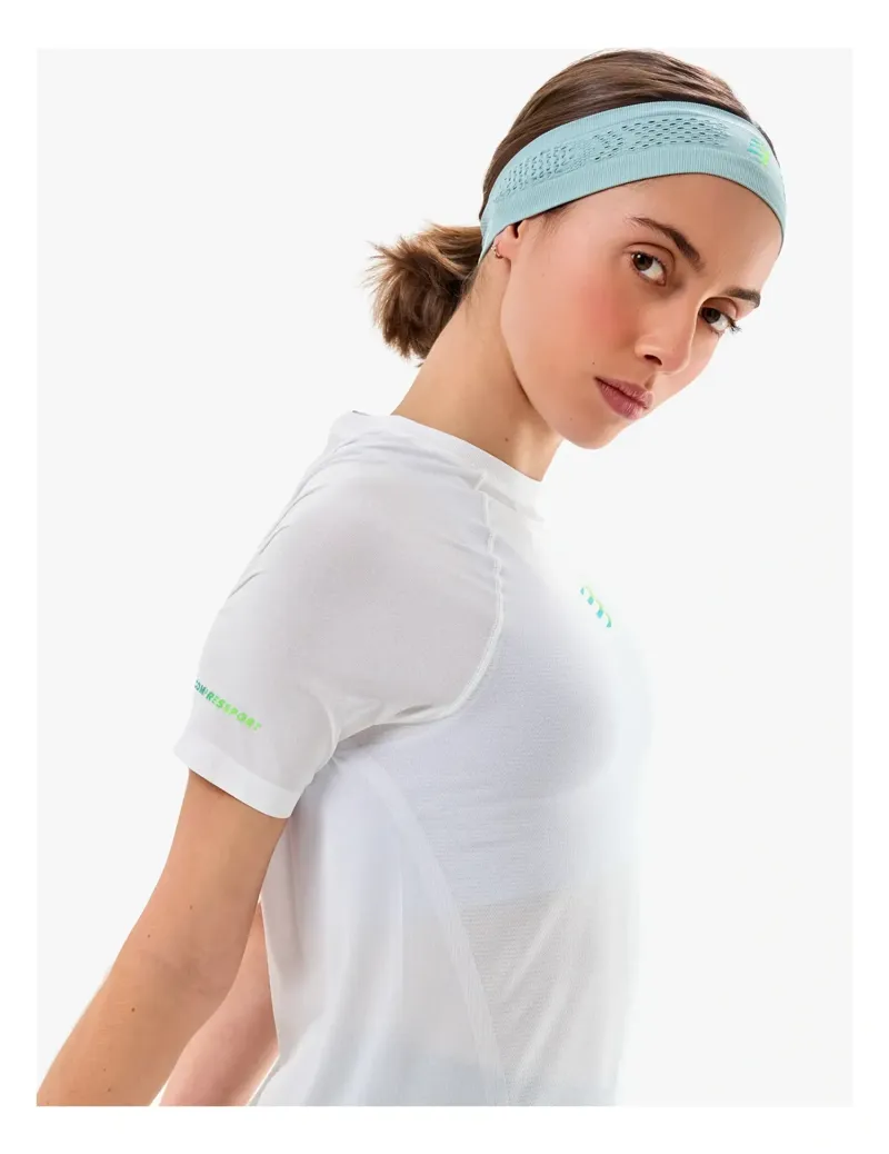 Compressport Trail Racing SS T-Shirt Womens in Star White-2