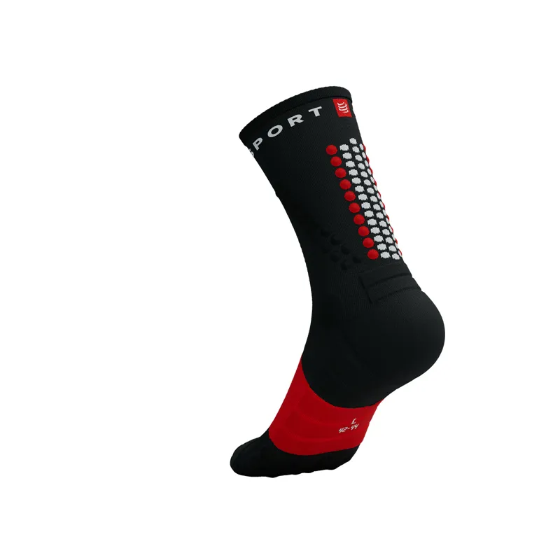 CompresSport Ultra Trail V2.0 Running Socks in Black Red-3