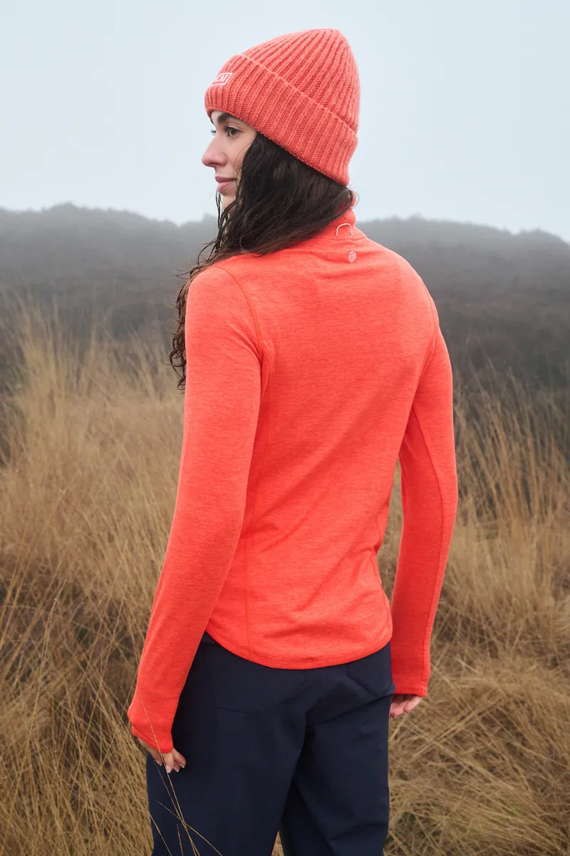 Acai Freeform Quarter Zip Fleece Womens in Mandarin-1