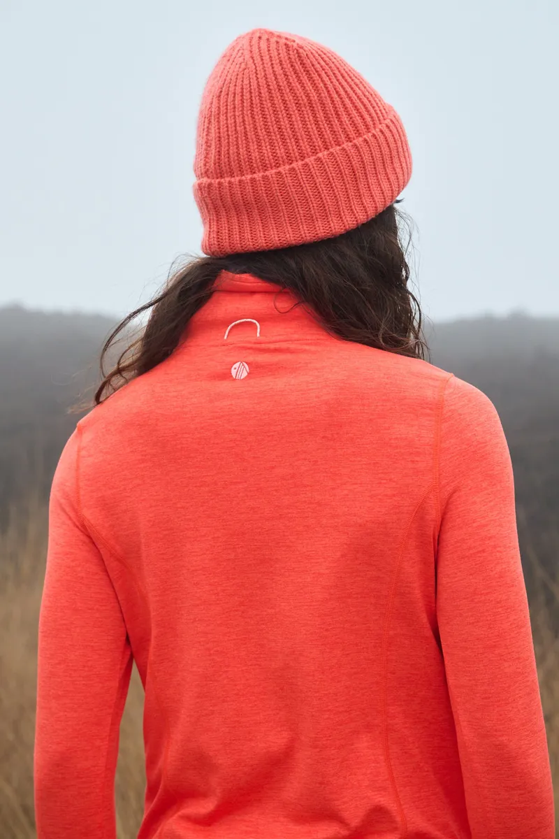 Acai Freeform Quarter Zip Fleece Womens in Mandarin-4