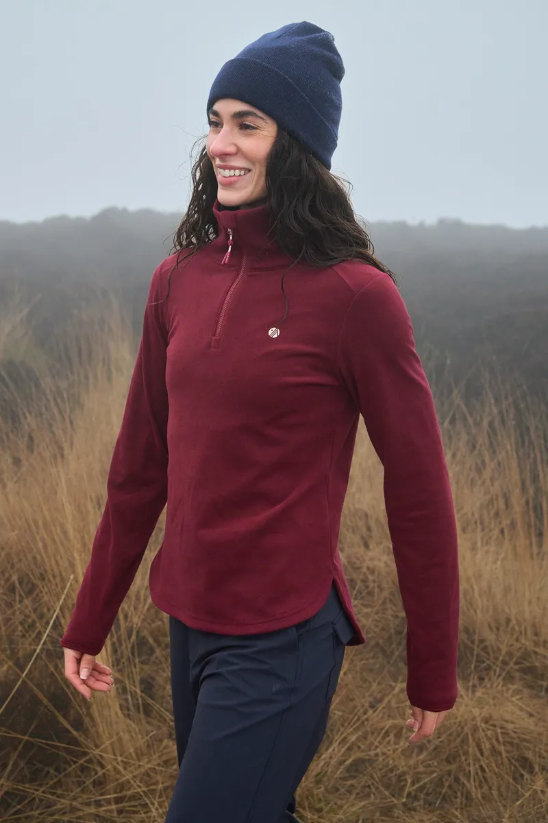 Acai Endurasoft Quarter Zip Fleece Womens in Cabernet-2