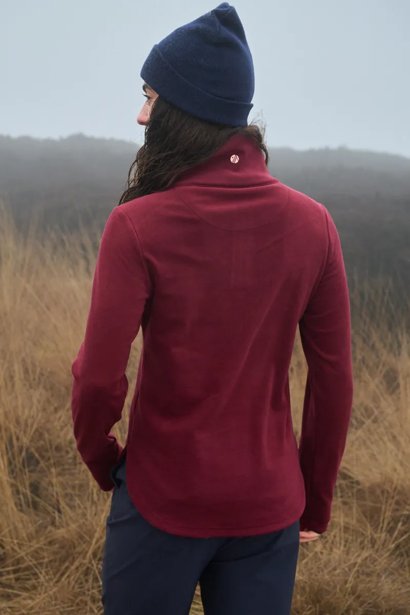 Acai Endurasoft Quarter Zip Fleece Womens in Cabernet-5