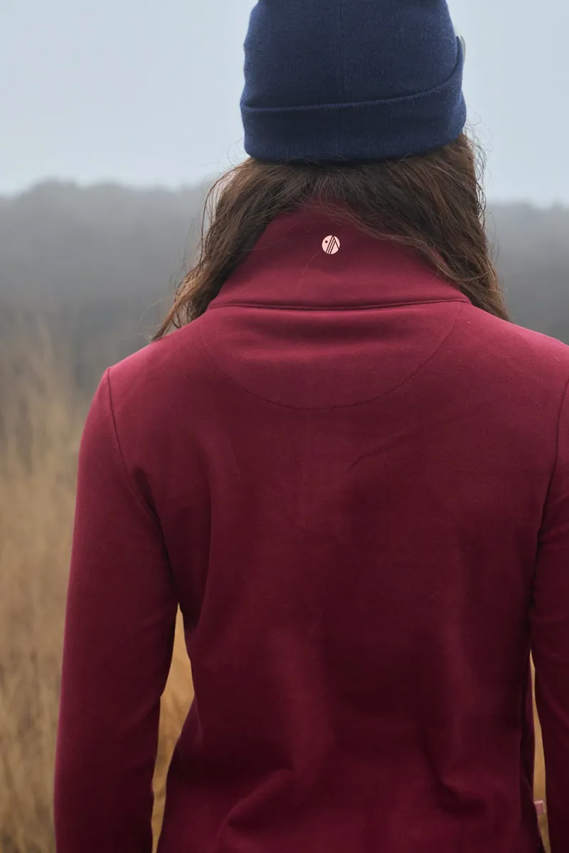 Acai Endurasoft Quarter Zip Fleece Womens in Cabernet-4