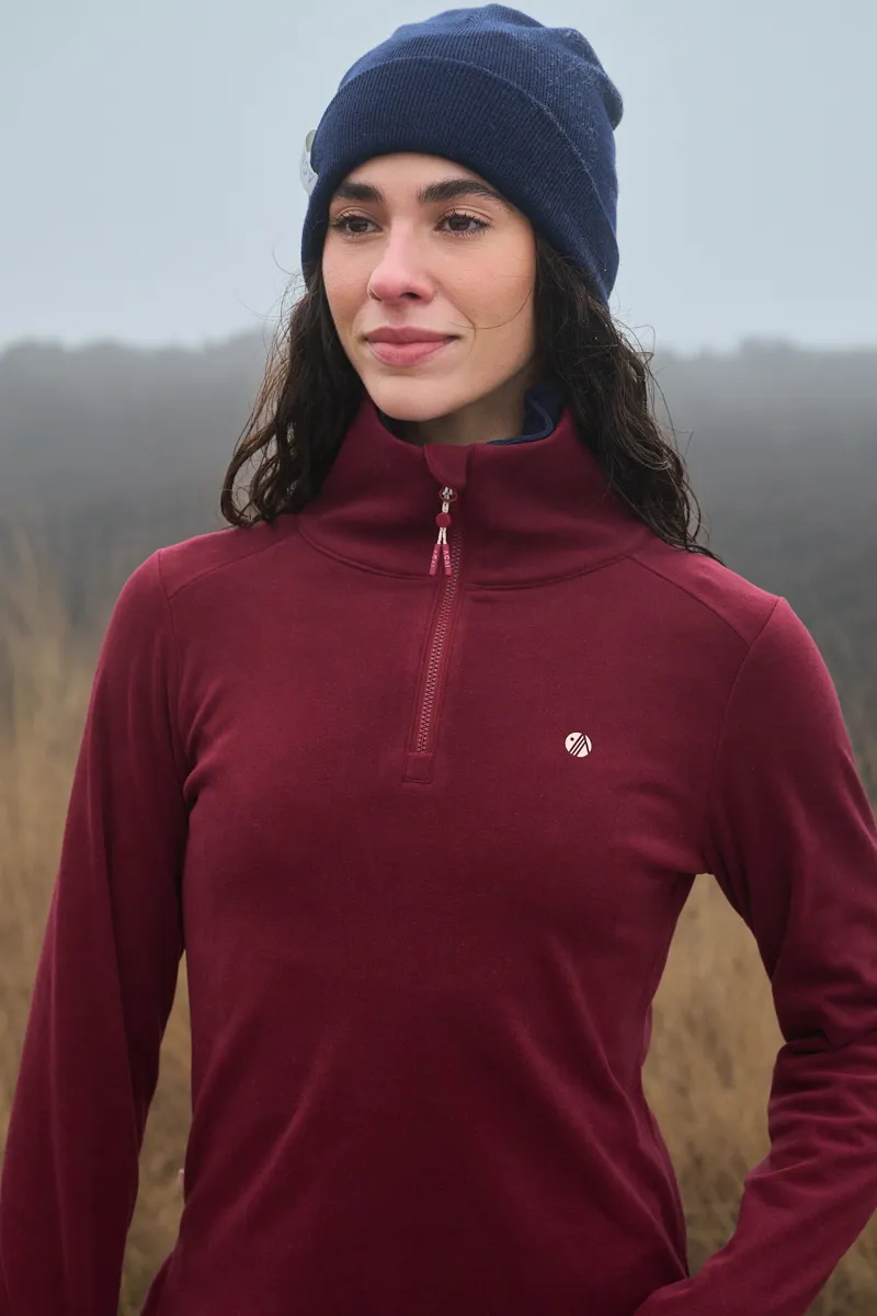 Acai Endurasoft Quarter Zip Fleece Womens in Cabernet-3