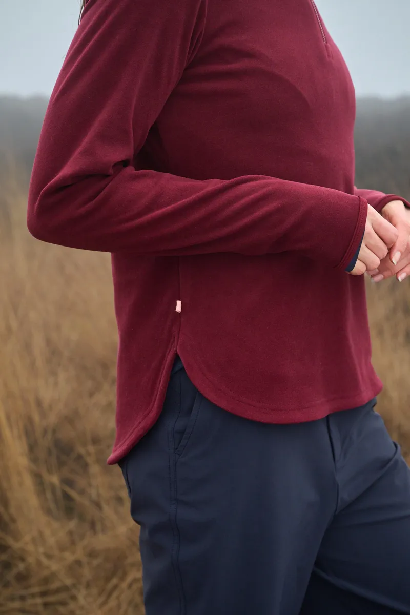 Acai Endurasoft Quarter Zip Fleece Womens in Cabernet-6