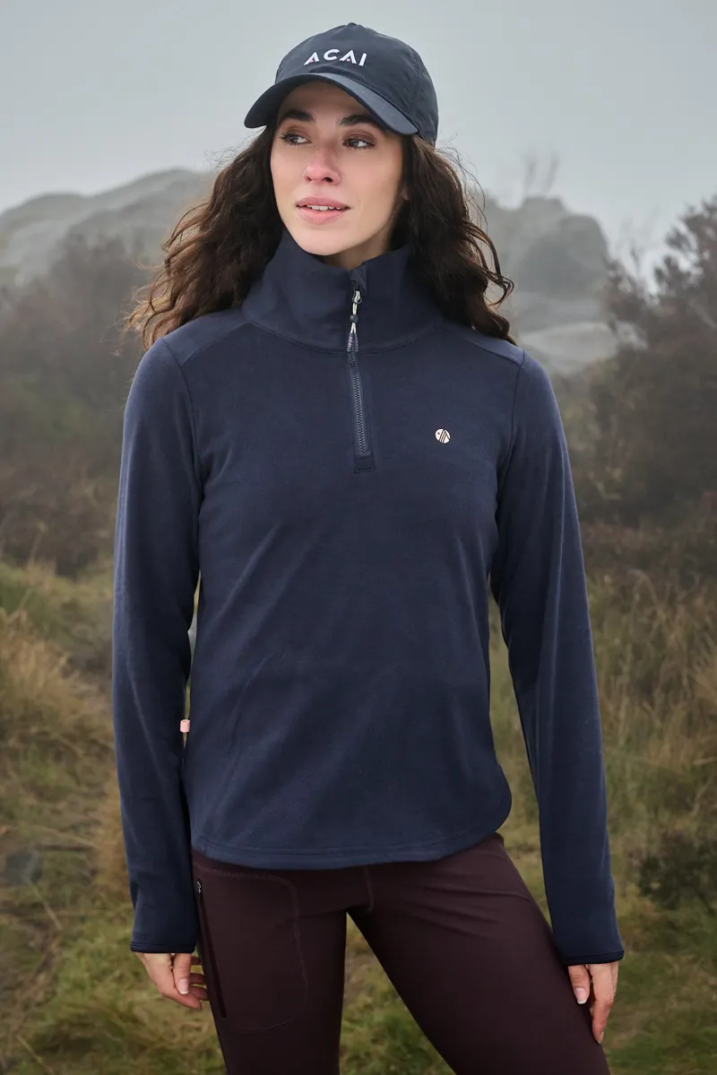 Acai Endurasoft Quarter Zip Fleece Womens in Deep Navy