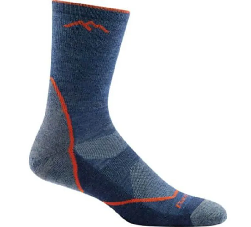 Darn Tough Light Hiker Cushioned Micro Crew Socks Mens in Blue