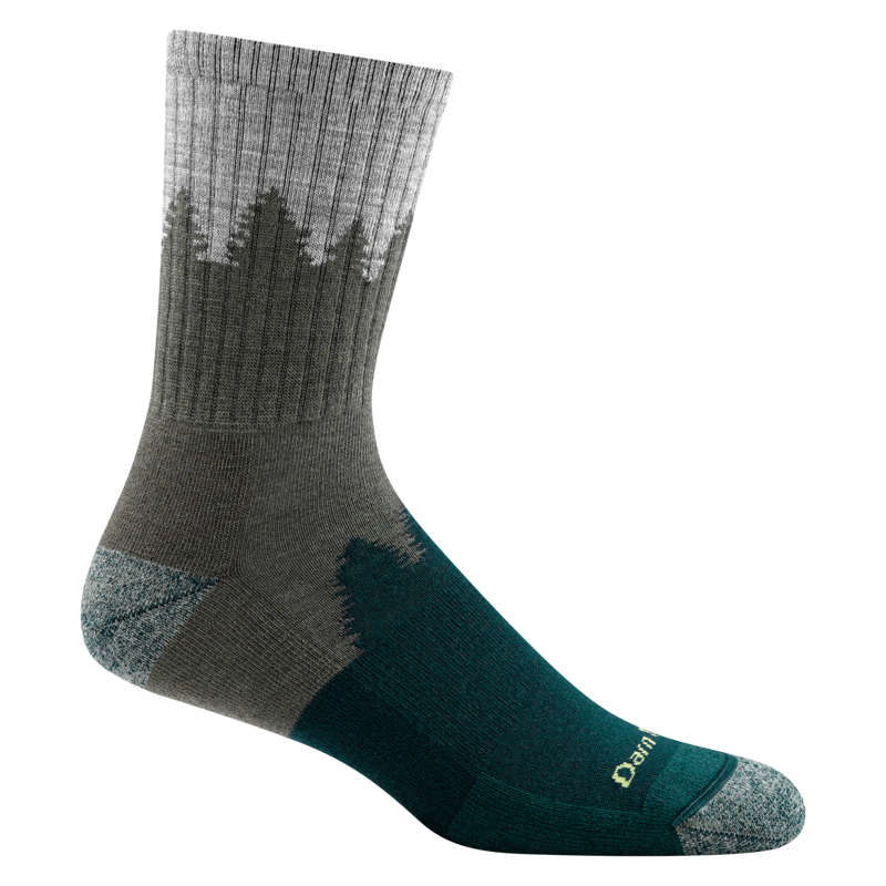 Darn Tough Number 2 Micro Crew Midweight Hiking Socks Mens in Green-1