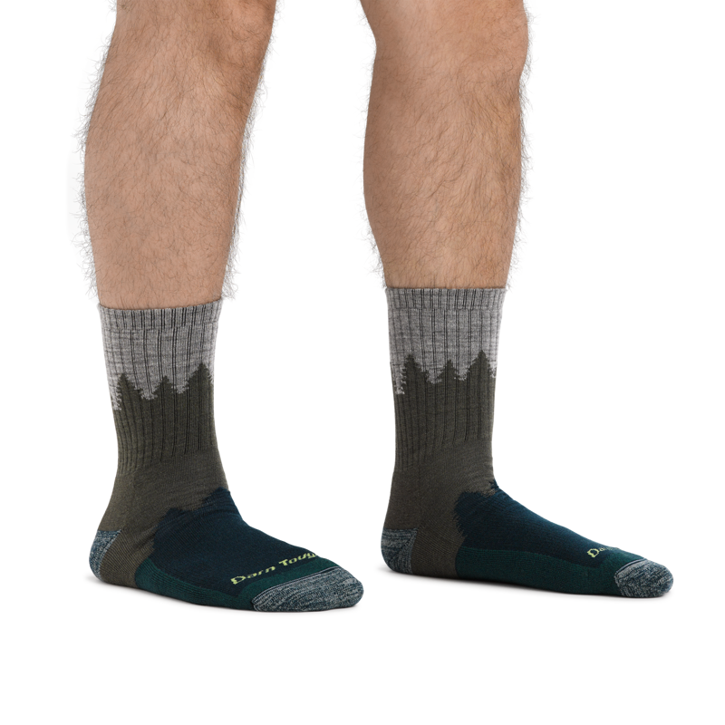 Darn Tough Number 2 Micro Crew Midweight Hiking Socks Mens in Green-2