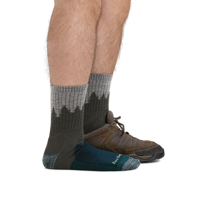 Darn Tough Number 2 Micro Crew Midweight Hiking Socks Mens in Green-3
