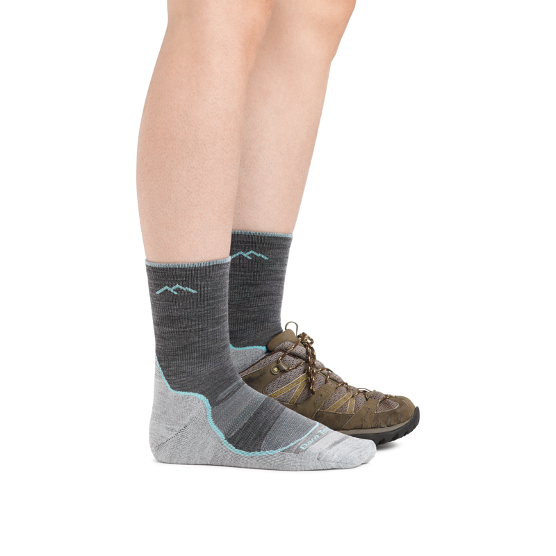 Darn Tough Light Hiker Micro Crew Lightweight With Cushion Womens in Slate-3