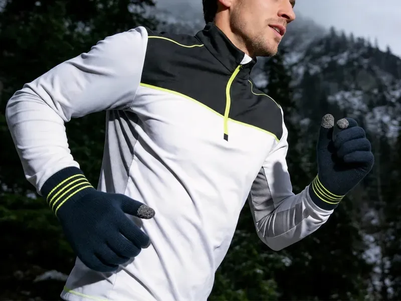 Dexshell Ultra Thin Waterproof Running Gloves in Black/Hi Viz Stripe-1