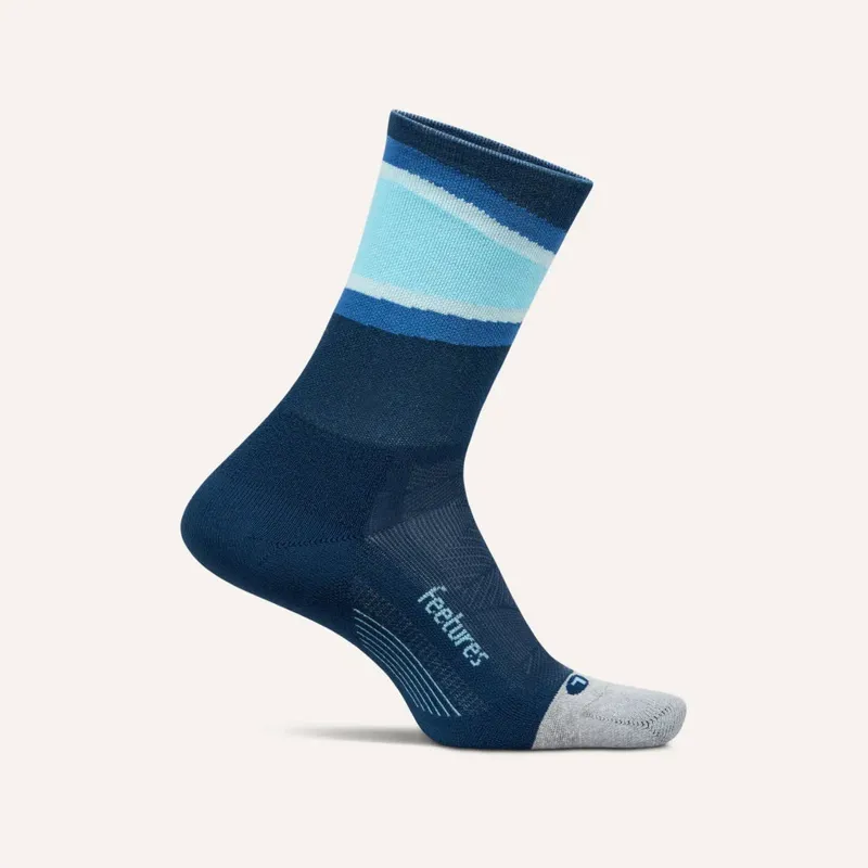Feetures Elite Light Cushion Mini Crew Socks Unisex in Blue Bounce-1