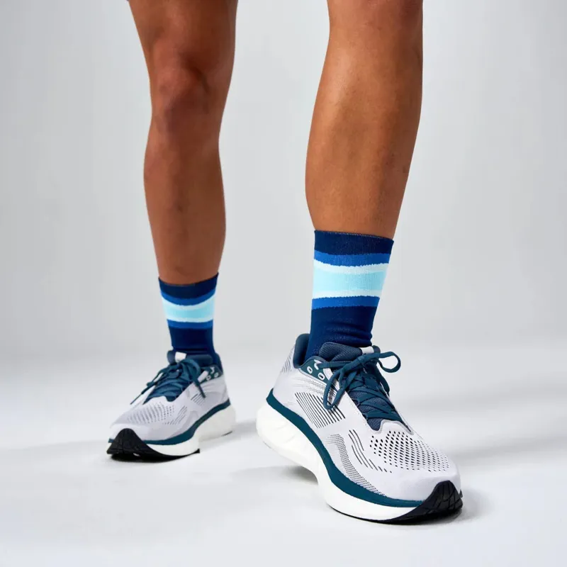 Feetures Elite Light Cushion Mini Crew Socks Unisex in Blue Bounce-3