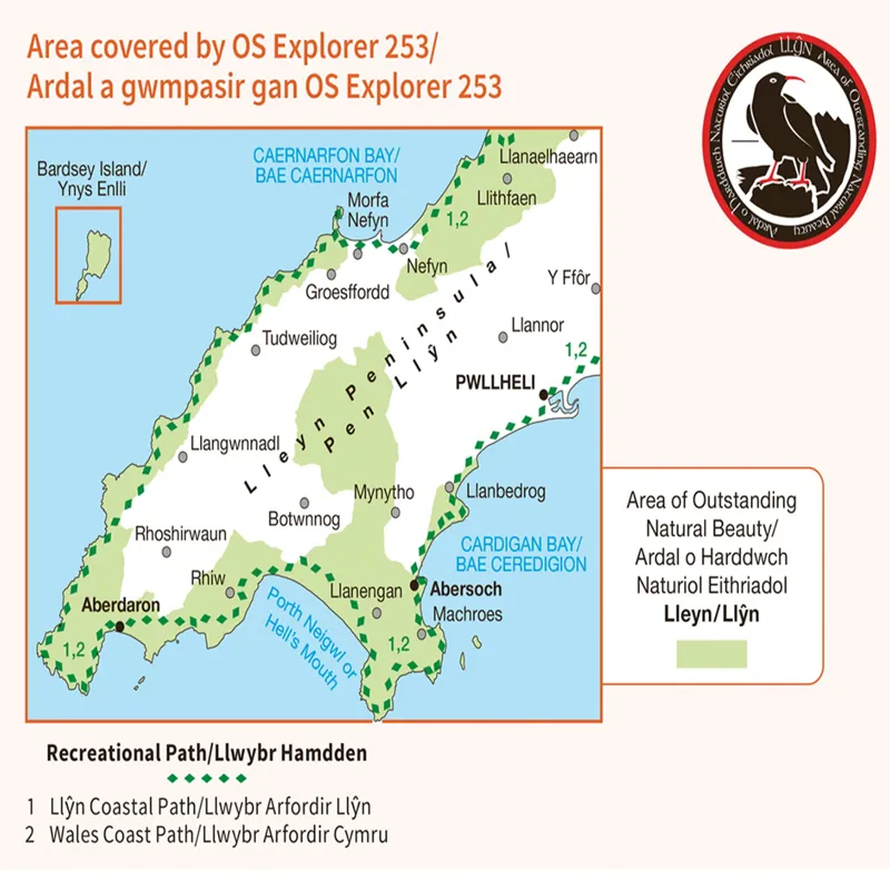 OS 253 Active Lleyn Peninsula West Weatherproof Map-2