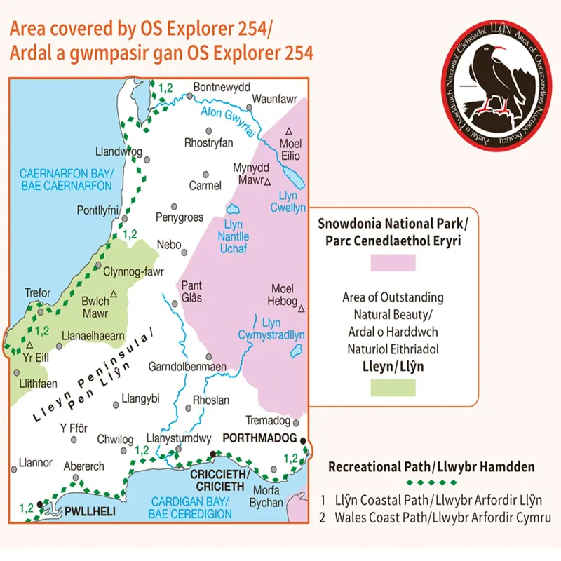 OS 254 Active Lleyn Peninsula East Weatherproof Map-2