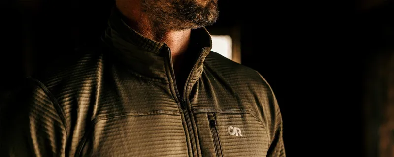 Outdoor Research Vigor Grid Fleece Half Zip Mens in Grey Heather-8