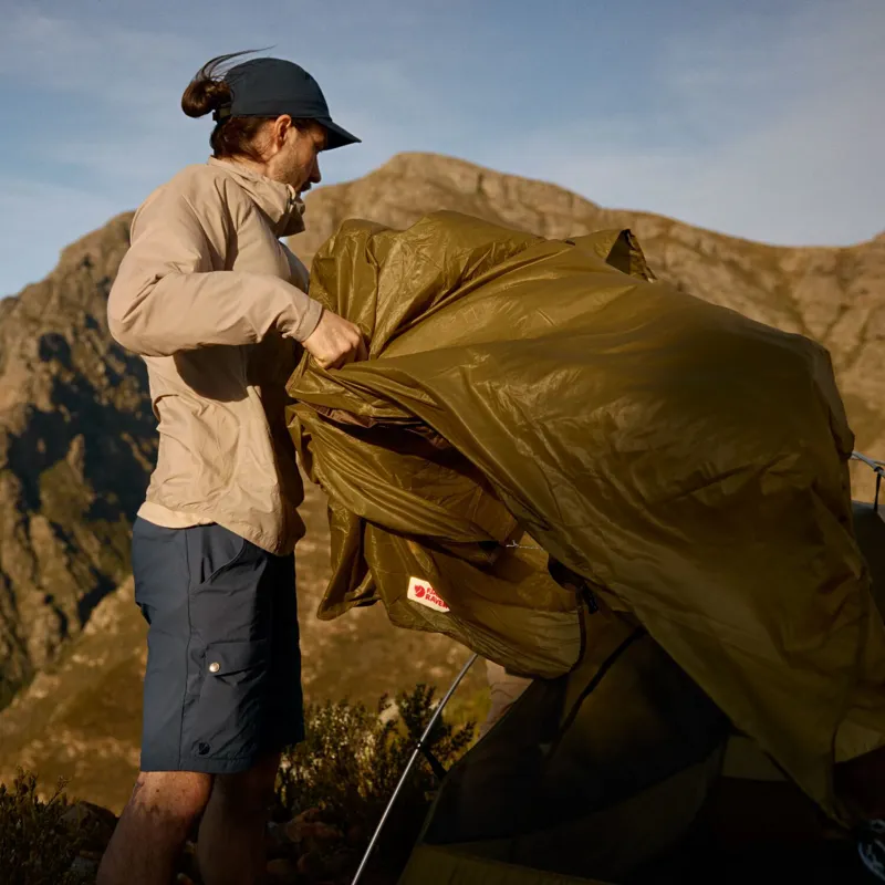 Fjallraven Abisko Hybrid Trail Trousers Zip Off Mens in Laurel Green-13