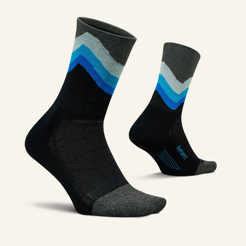 Feetures Elite Light Cushion Mini Crew in Black Swell-1