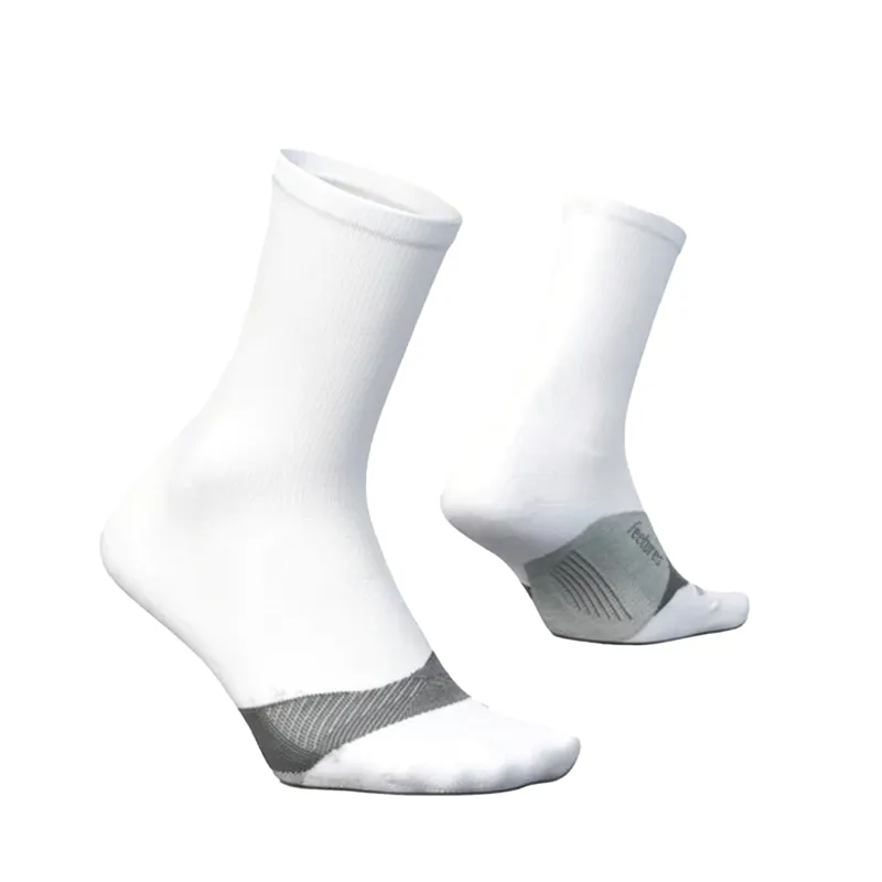 Feetures Elite Light Cushion Mini Crew in White-1