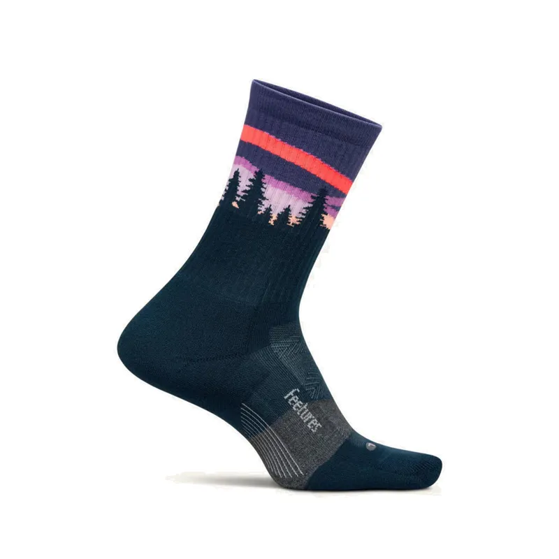 Feetures Trail Max Cushion Mini Crew in Purple Aurora