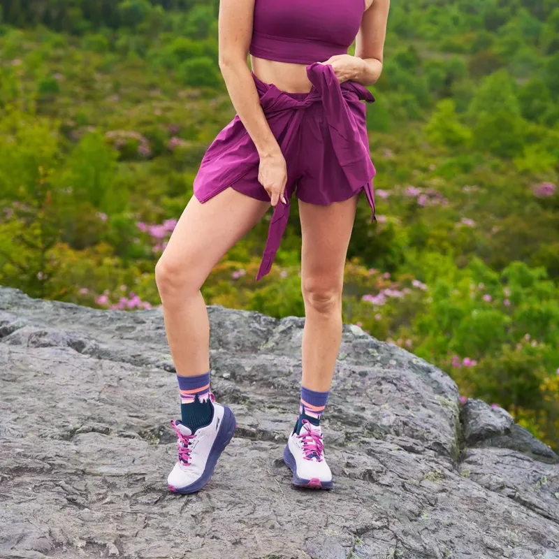 Feetures Trail Max Cushion Mini Crew in Purple Aurora-2