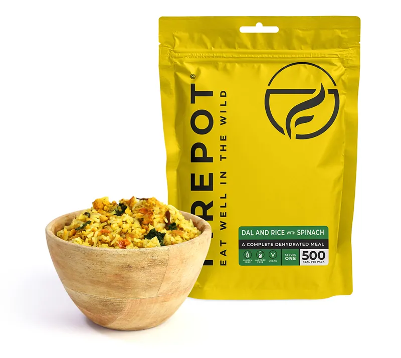 Firepot Food Dehydrated Meals Dal and Rice with Spinach