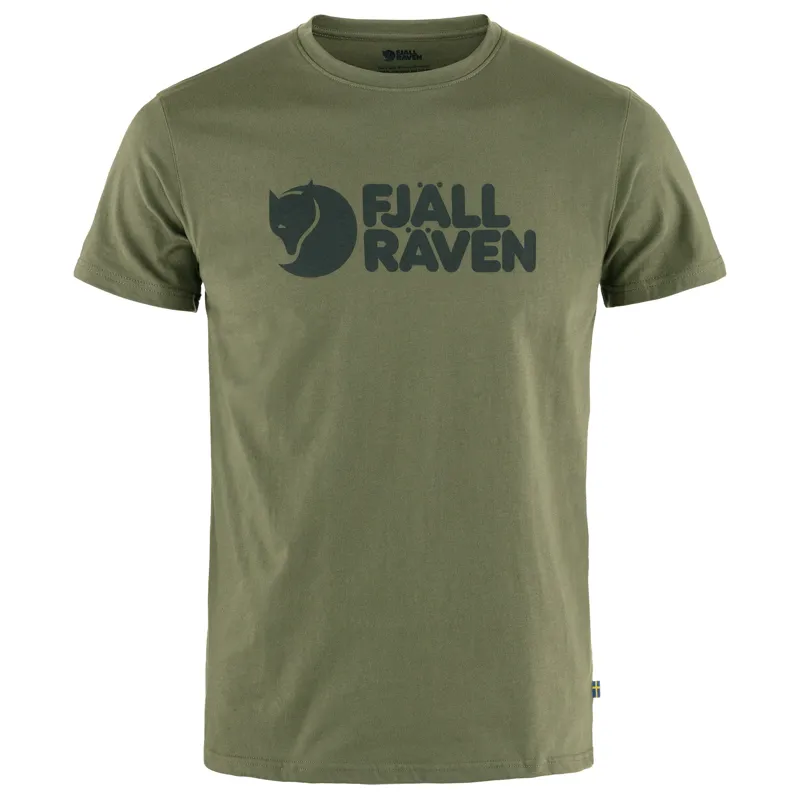 Fjallraven Logo Mens T-Shirt in Laurel Green