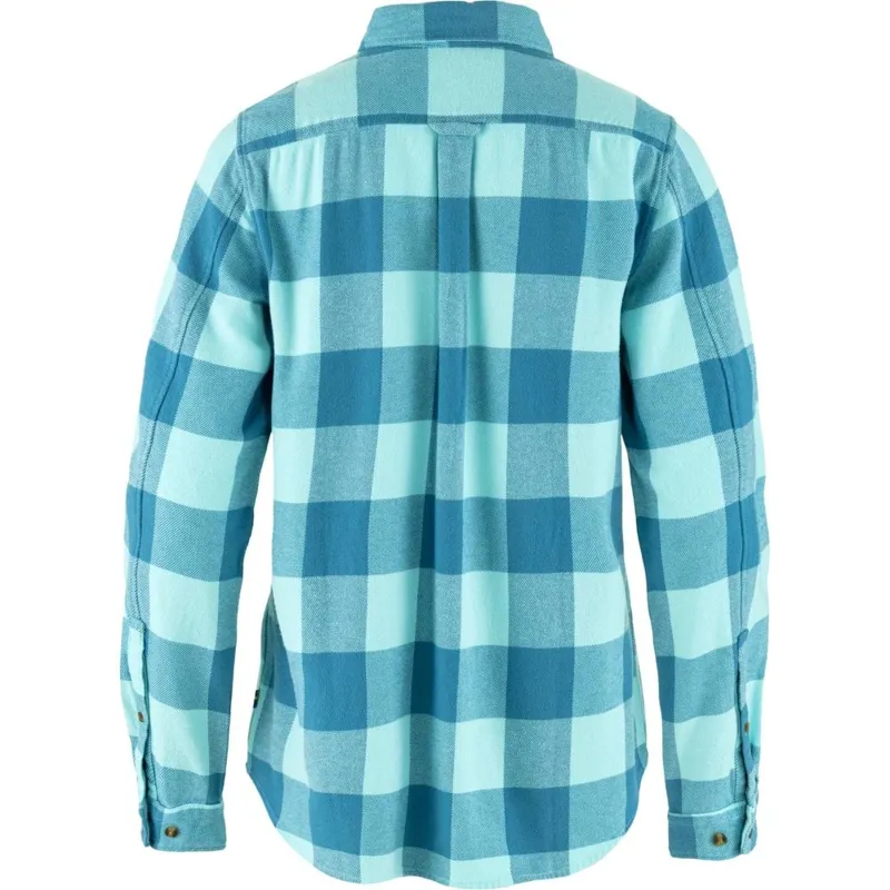 Fjallraven Ovik Heavy Flannel Shirt Womens in Dawn Blue/Breeze Blue-1
