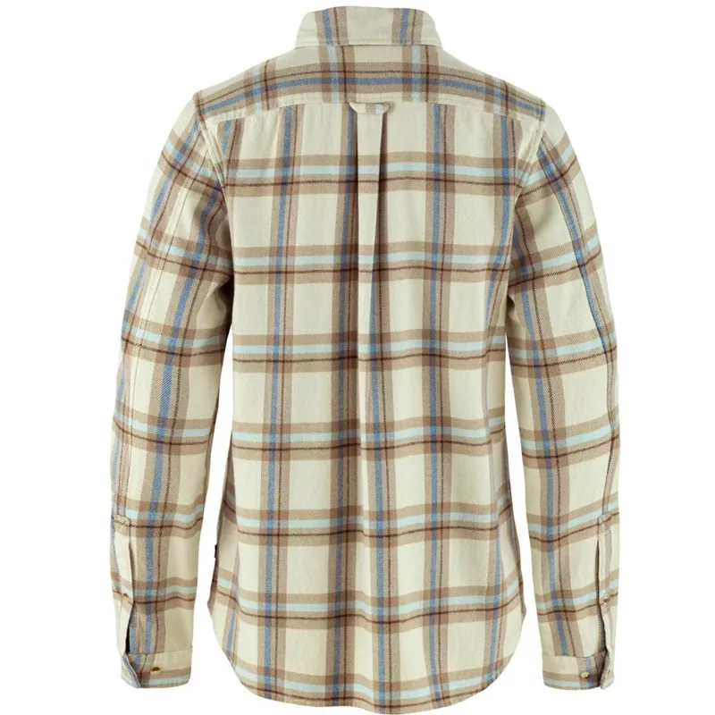 Fjallraven Ovik Heavy Flannel Shirt Womens in Chalk White/Fossil-1