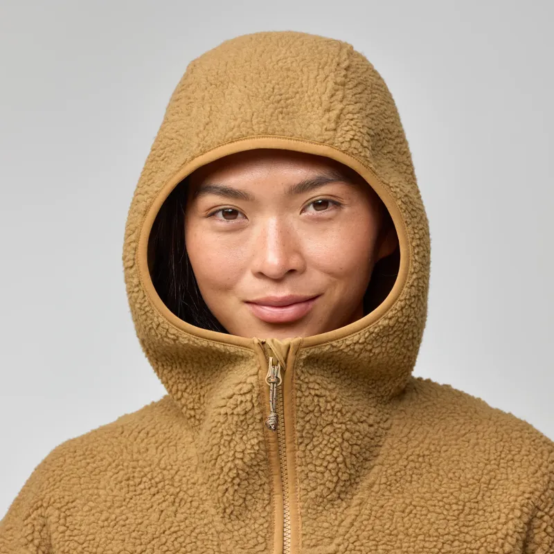 Fjallraven Vardag Pile Fleece Long Womens in Buckwheat Brown-4