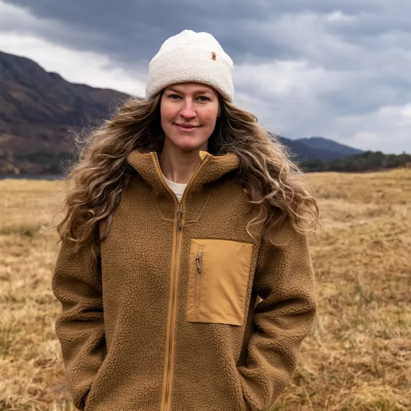 Fjallraven Vardag Pile Fleece Long Womens in Buckwheat Brown-2