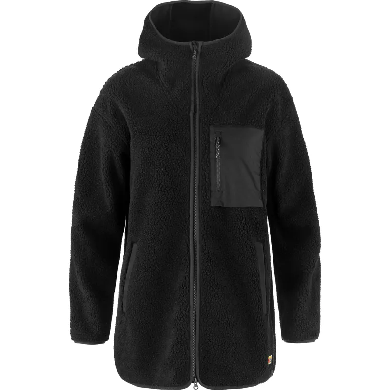 Fjallraven Vardag Pile Fleece Long Womens in Black-1