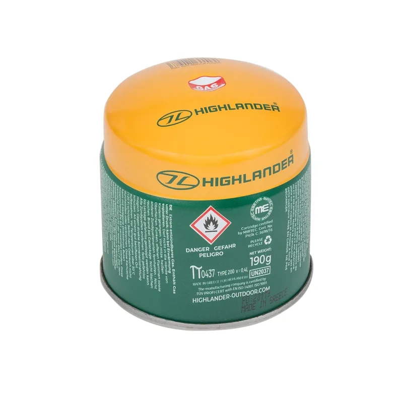 Highlander Pierceable Gas Cartridge 190g