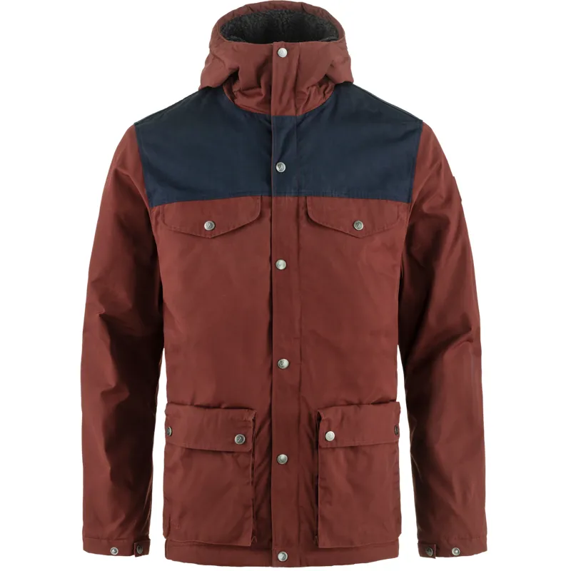 Fjallraven Greenland Winter Jacket Mens in Maroon Dark Navy