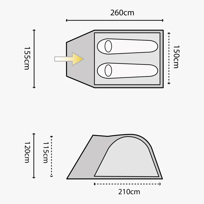 Highlander Juniper 2 Man Dome Tent in Deep Blue-8