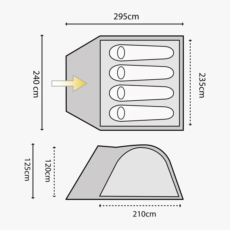 Highlander Juniper 4 Man Dome Tent in Deep Blue-2