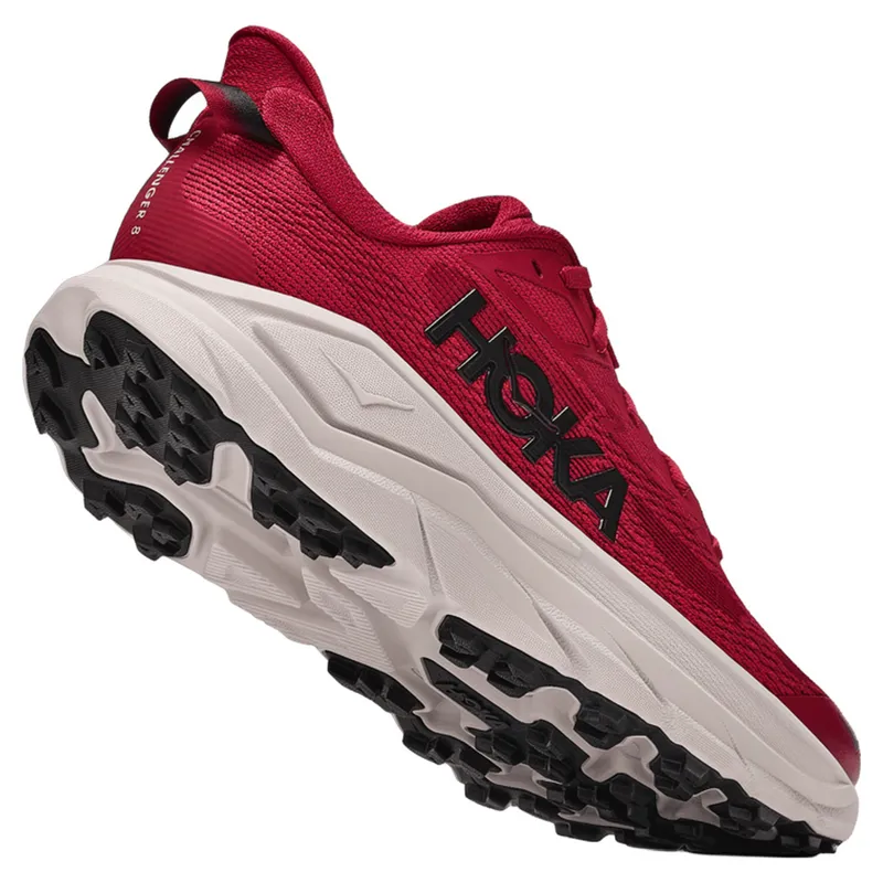 Hoka Challenger 8 Running Shoes Mens in Red Agate/River Rock Grey-2
