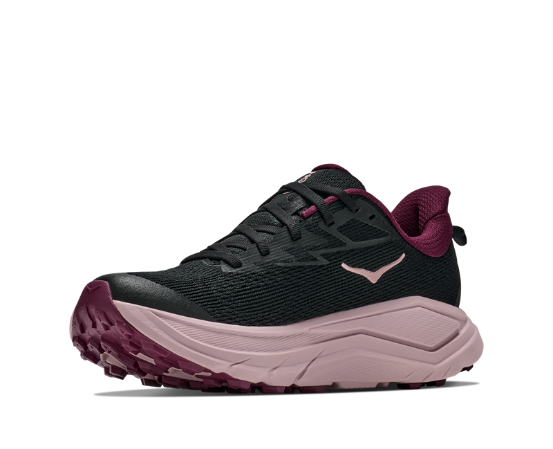 Hoka Challenger 8 Running Shoe Womens in Black/Pink Opal-4