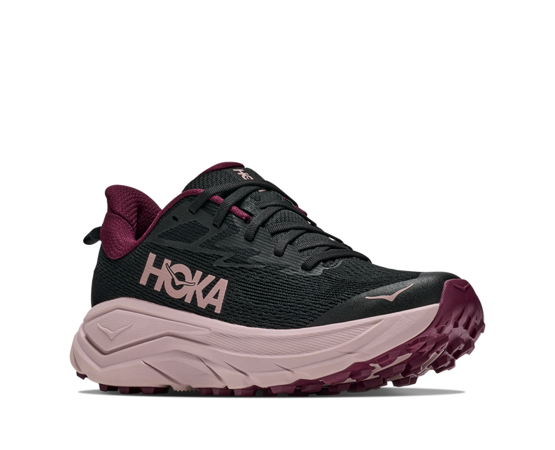 Hoka Challenger 8 Running Shoe Womens in Black/Pink Opal-5