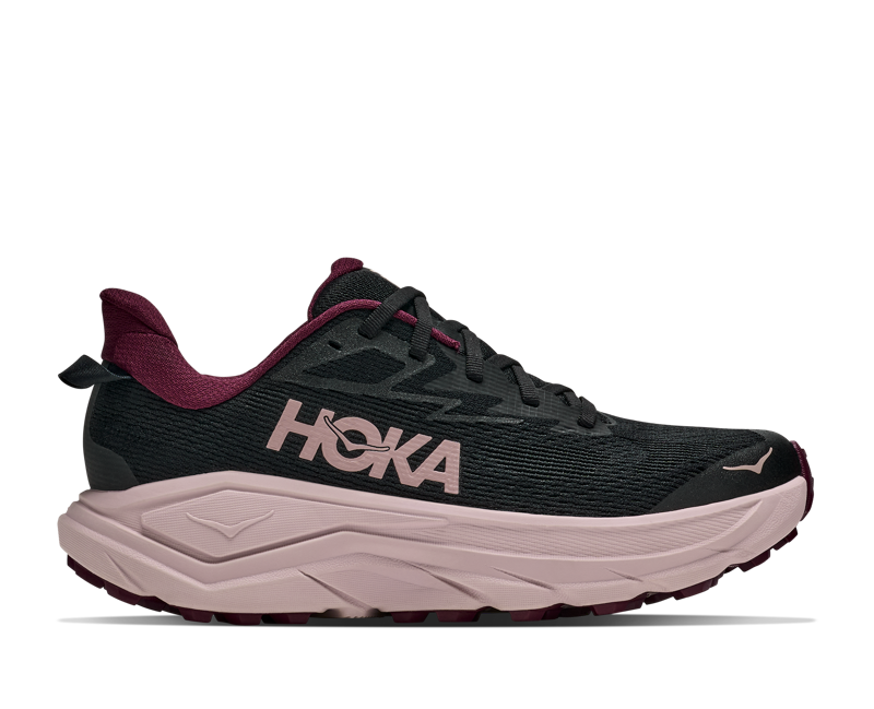 Hoka Challenger 8 Running Shoe Womens in Black/Pink Opal