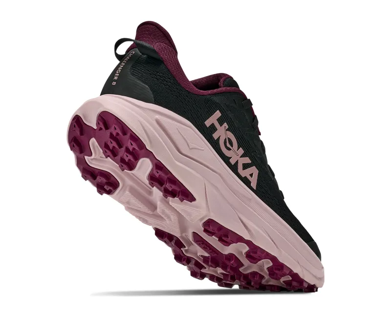 Hoka Challenger 8 Running Shoe Womens in Black/Pink Opal-2