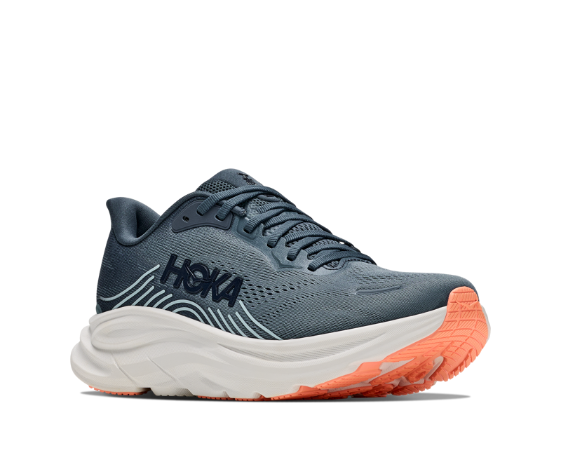 Hoka Clifton 11 Road Running Shoe Womens In Faded Navy/Glimmering Blue-4