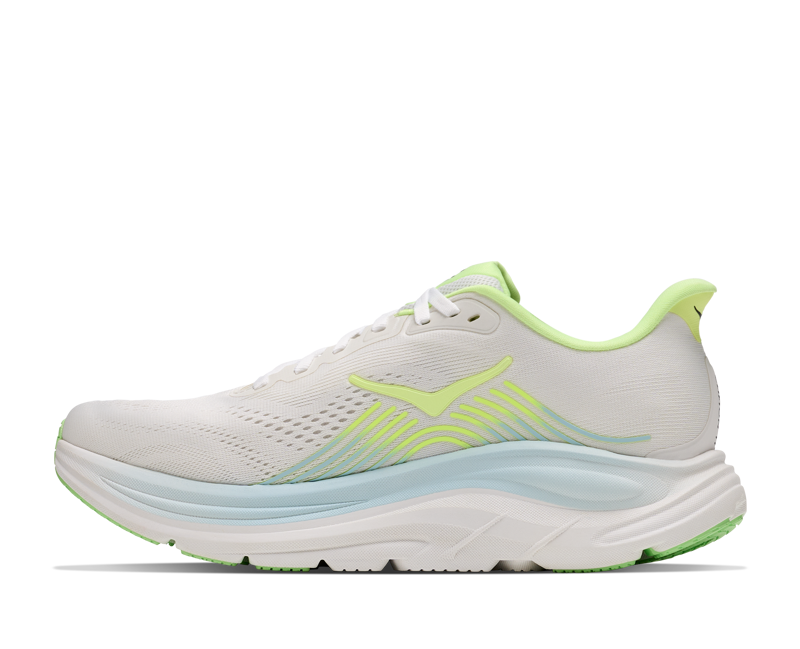 Hoka Clifton 11 Road Running Shoe Womens In Frost/Neon Yuzu-3