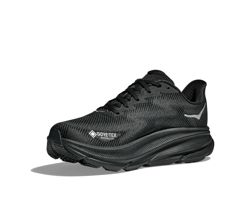 Hoka Clifton 9 GTX Womens in Black/Black-2
