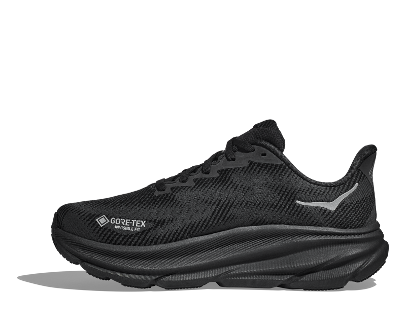 Hoka Clifton 9 GTX Womens in Black/Black-3