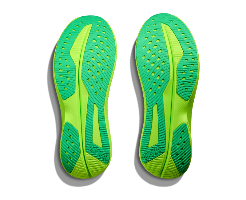 Hoka Mach 6 Mens in White/Neon Lime-1