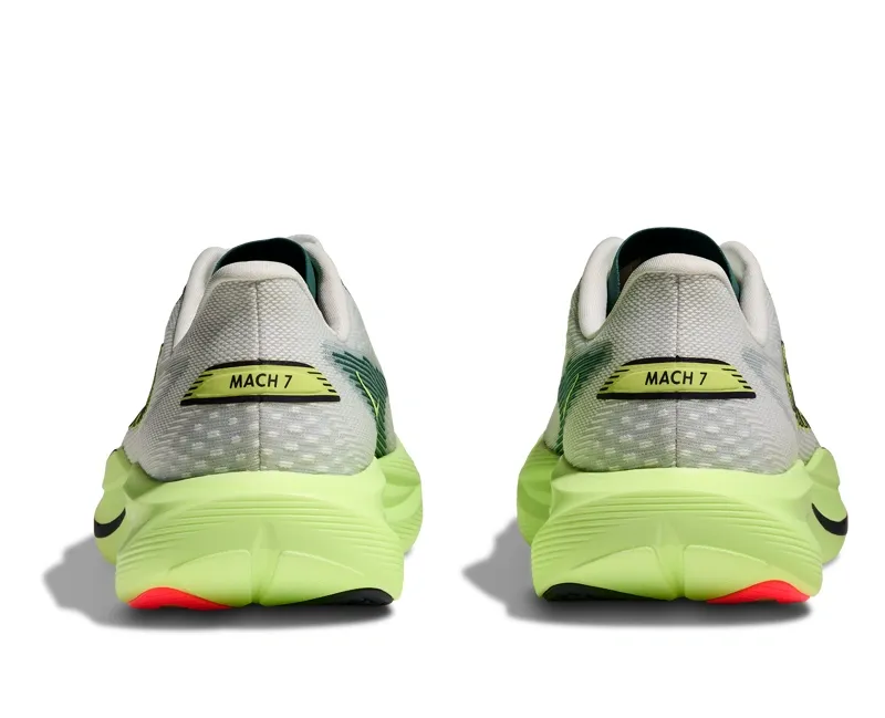 Hoka Mach 7 Running Shoe Mens in Frost/Neon Yuzu-6