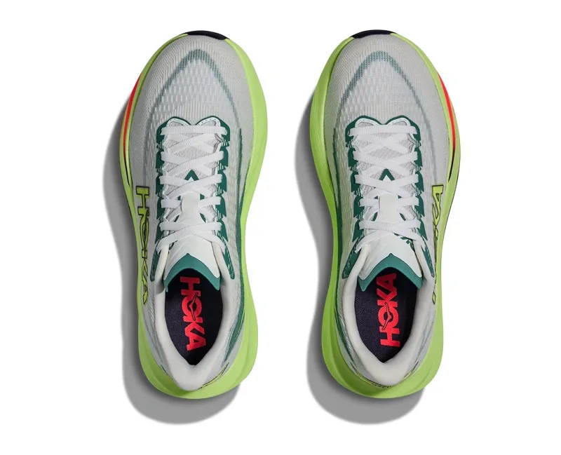 Hoka Mach 7 Running Shoe Mens in Frost/Neon Yuzu-7