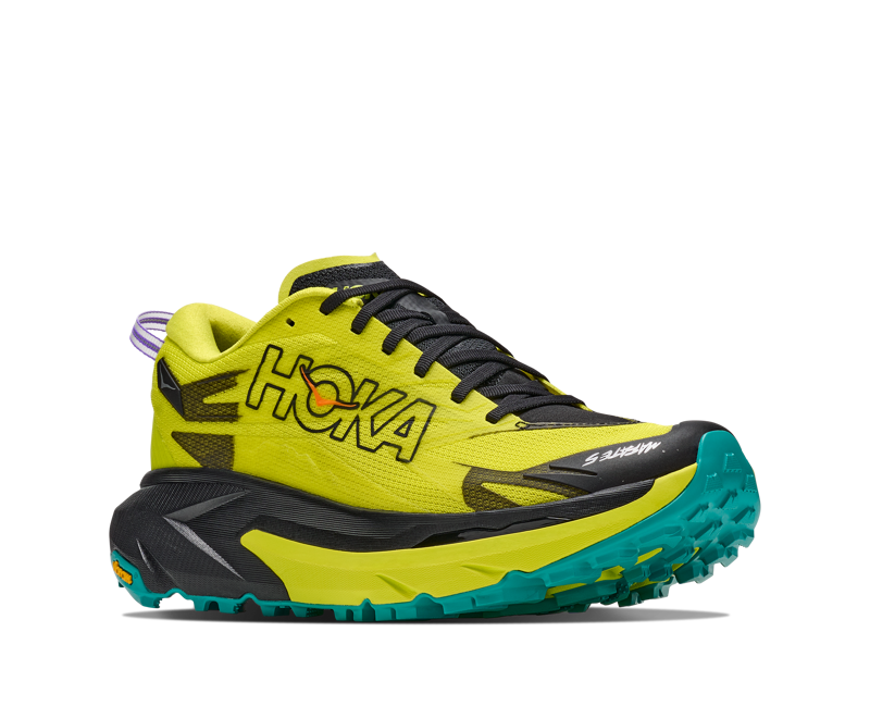 Hoka Mafate 5 Trail Running Shoes Mens in Black/Hoka Citrus-5